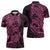 Pink Couple Dolphins Maori Polynesian Style Zipper Polo Shirt - Polynesian Pride