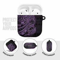 Purple Couple Dolphins Maori Polynesian Style AirPods Case - Polynesian Pride