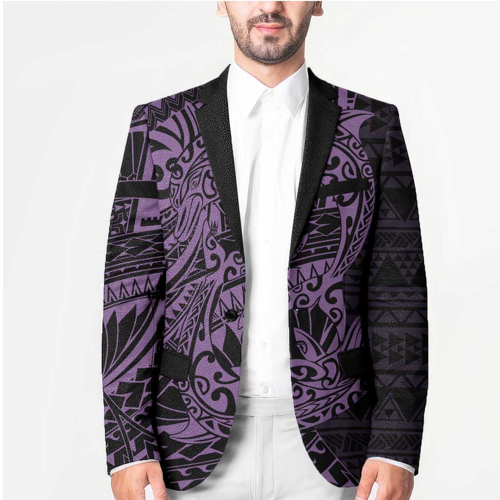 Purple Couple Dolphins Maori Polynesian Style Blazer - Polynesian Pride