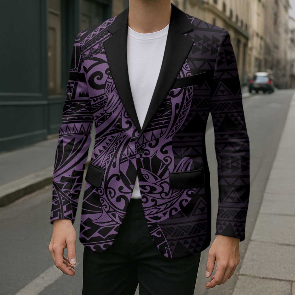Purple Couple Dolphins Maori Polynesian Style Blazer - Polynesian Pride