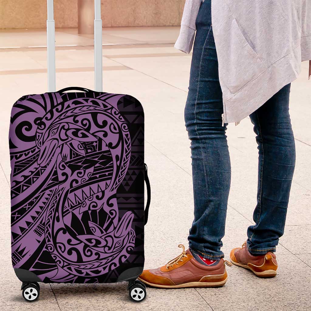 Purple Couple Dolphins Maori Polynesian Style Luggage Cover LT9 Purple - Polynesian Pride