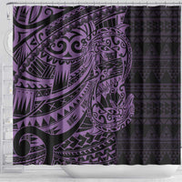 Purple Couple Dolphins Maori Polynesian Style Shower Curtain LT9 - Polynesian Pride