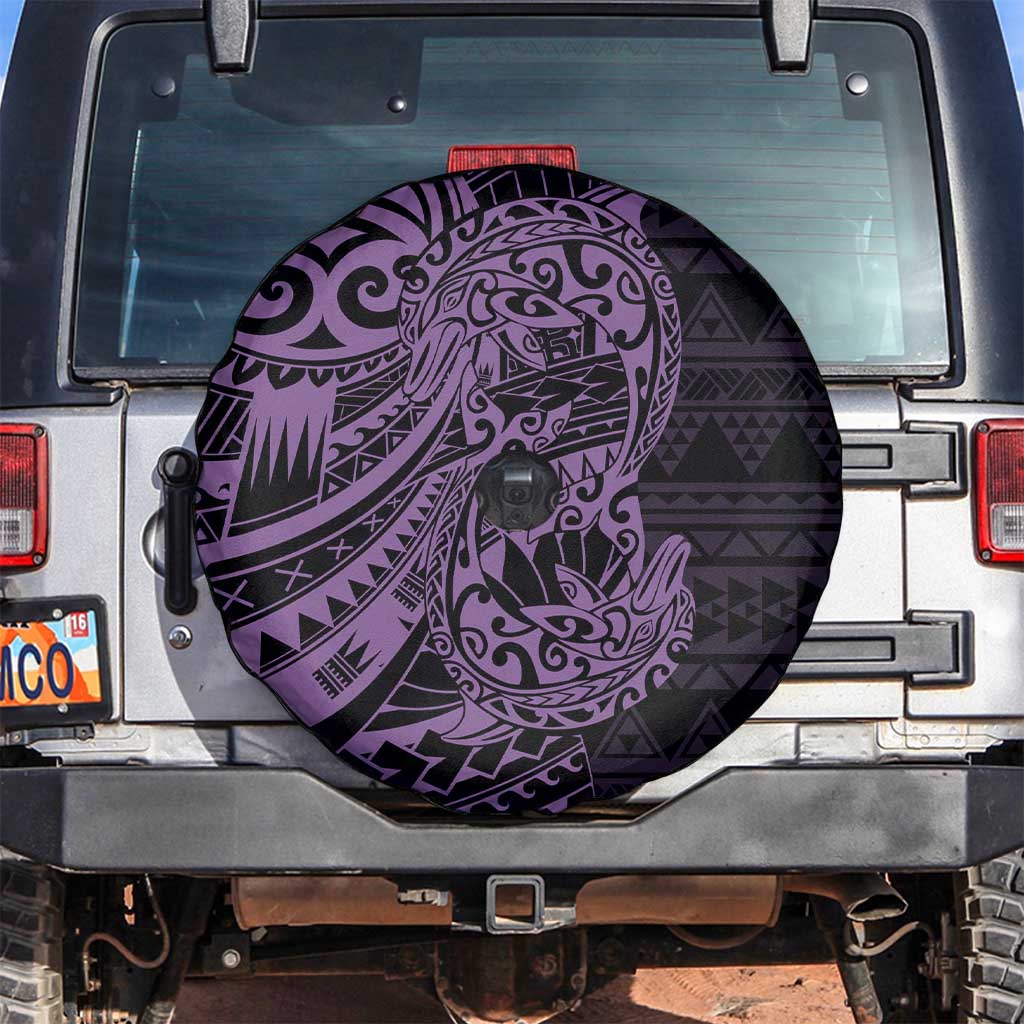 Purple Couple Dolphins Maori Polynesian Style Spare Tire Cover LT9 Purple - Polynesian Pride
