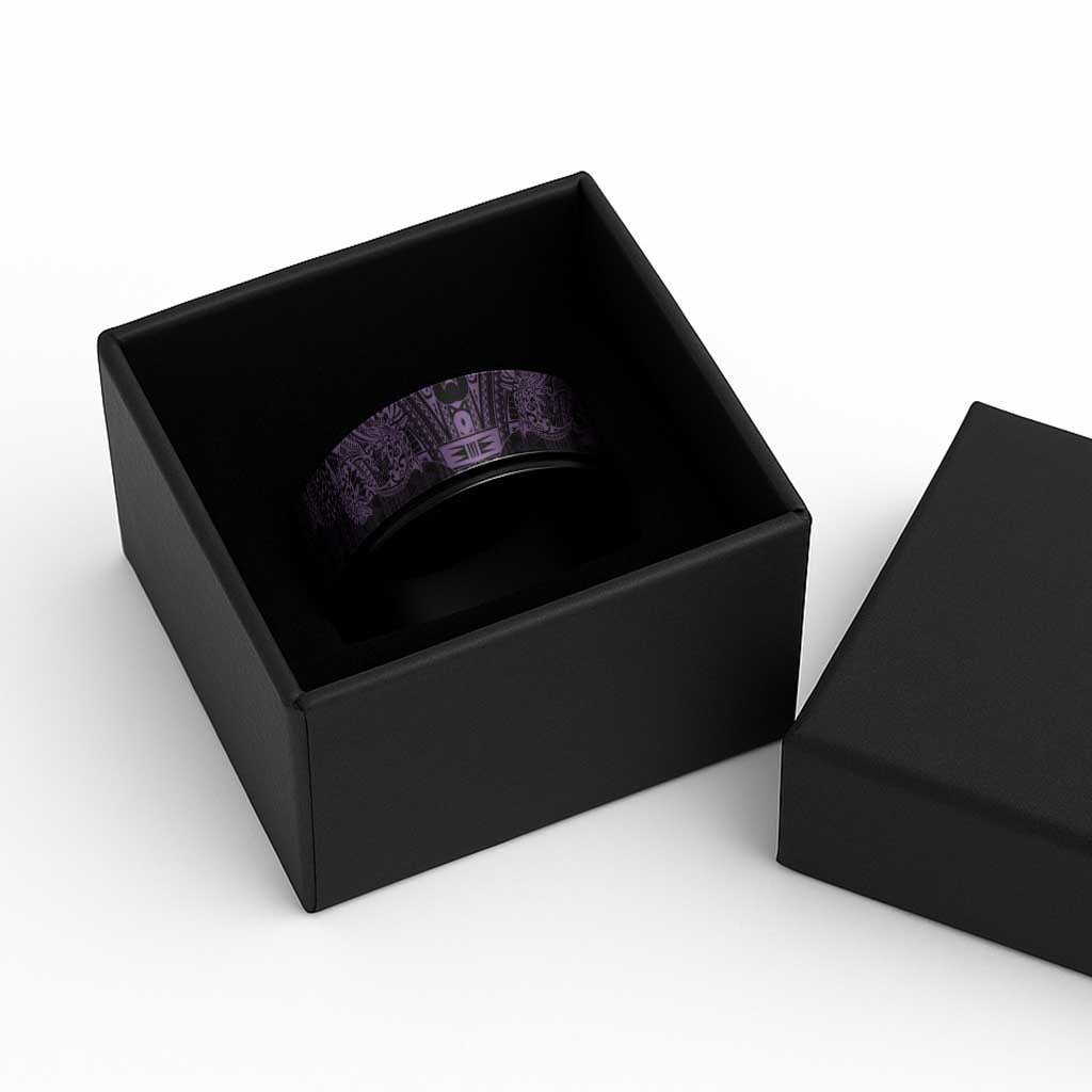 Purple Couple Dolphins Maori Polynesian Style Spinner Ring - Polynesian Pride