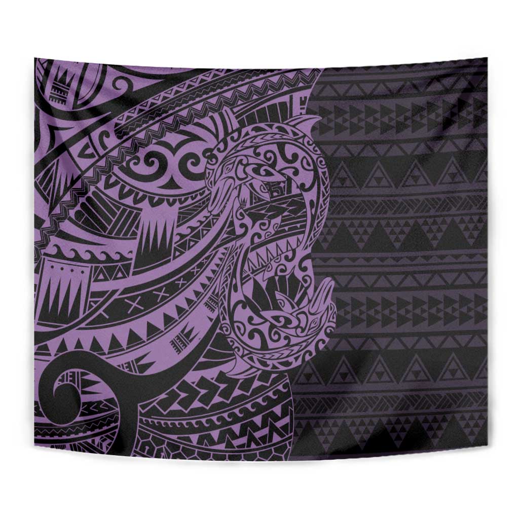 Purple Couple Dolphins Maori Polynesian Style Tapestry