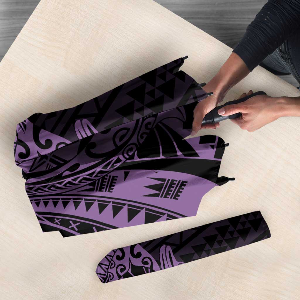 Purple Couple Dolphins Maori Polynesian Style Umbrella - Polynesian Pride