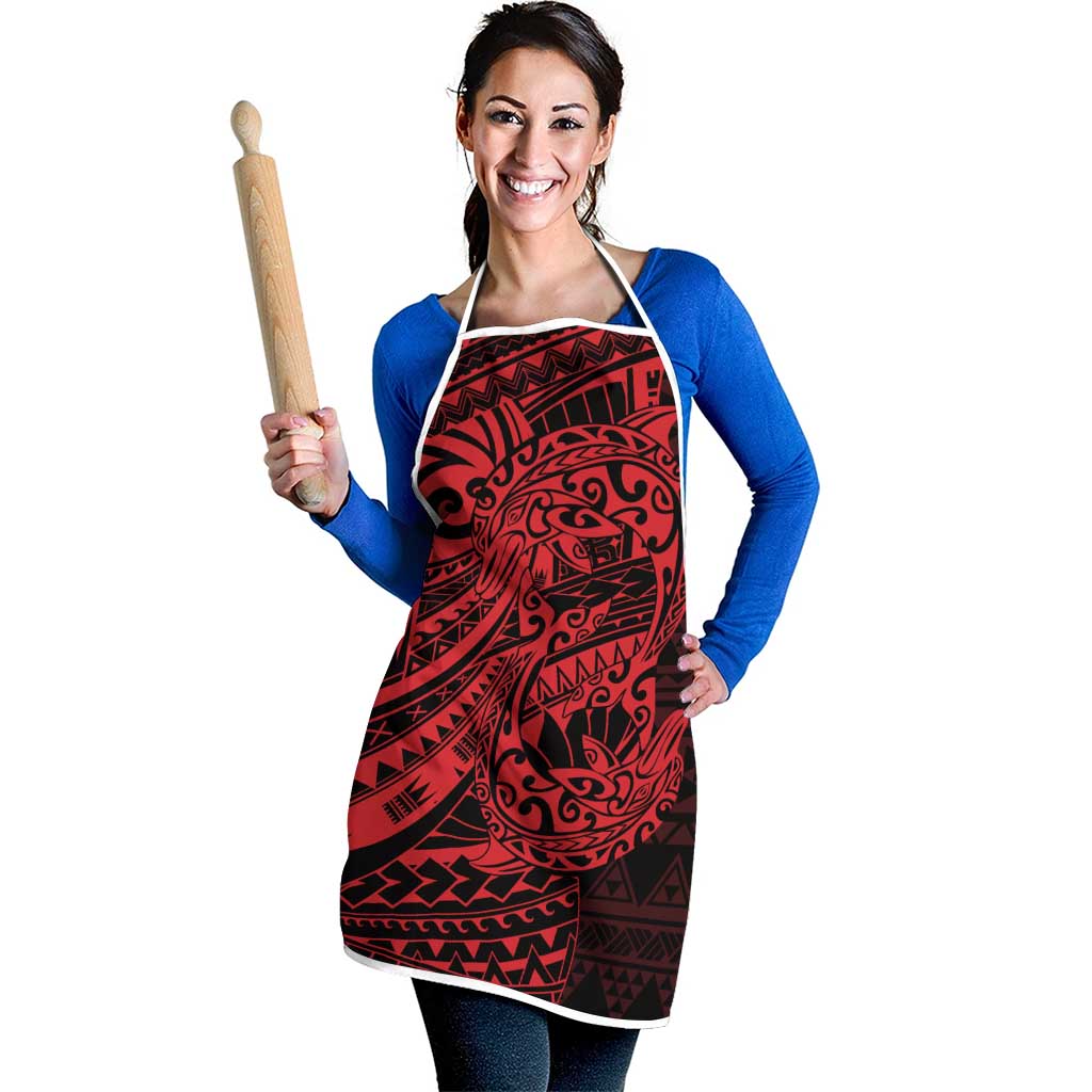 Red Couple Dolphins Maori Polynesian Style Apron - Polynesian Pride