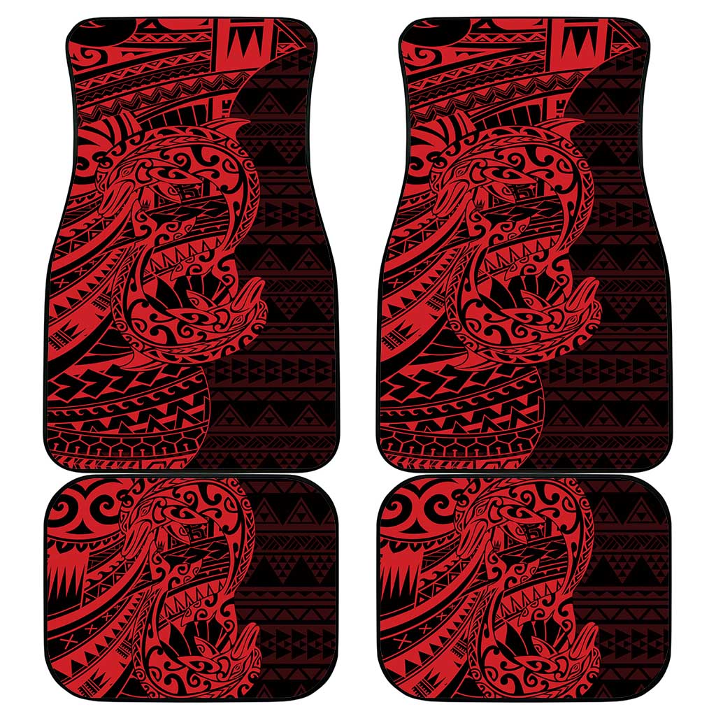Red Couple Dolphins Maori Polynesian Style Car Mats