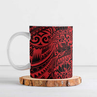 Red Couple Dolphins Maori Polynesian Style Ceramic Mug - Polynesian Pride