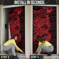 Red Couple Dolphins Maori Polynesian Style Door Cover - Polynesian Pride