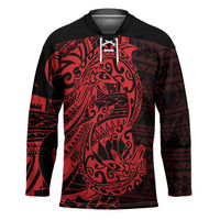 Red Couple Dolphins Maori Polynesian Style Hockey Jersey - Polynesian Pride
