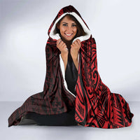Red Couple Dolphins Maori Polynesian Style Hooded Blanket