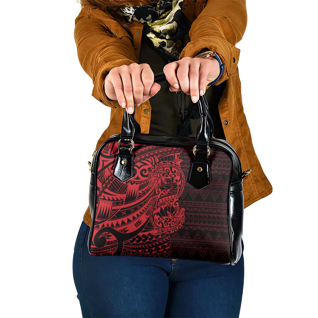 Red Couple Dolphins Maori Polynesian Style Shoulder Handbag LT9 One Size Red - Polynesian Pride