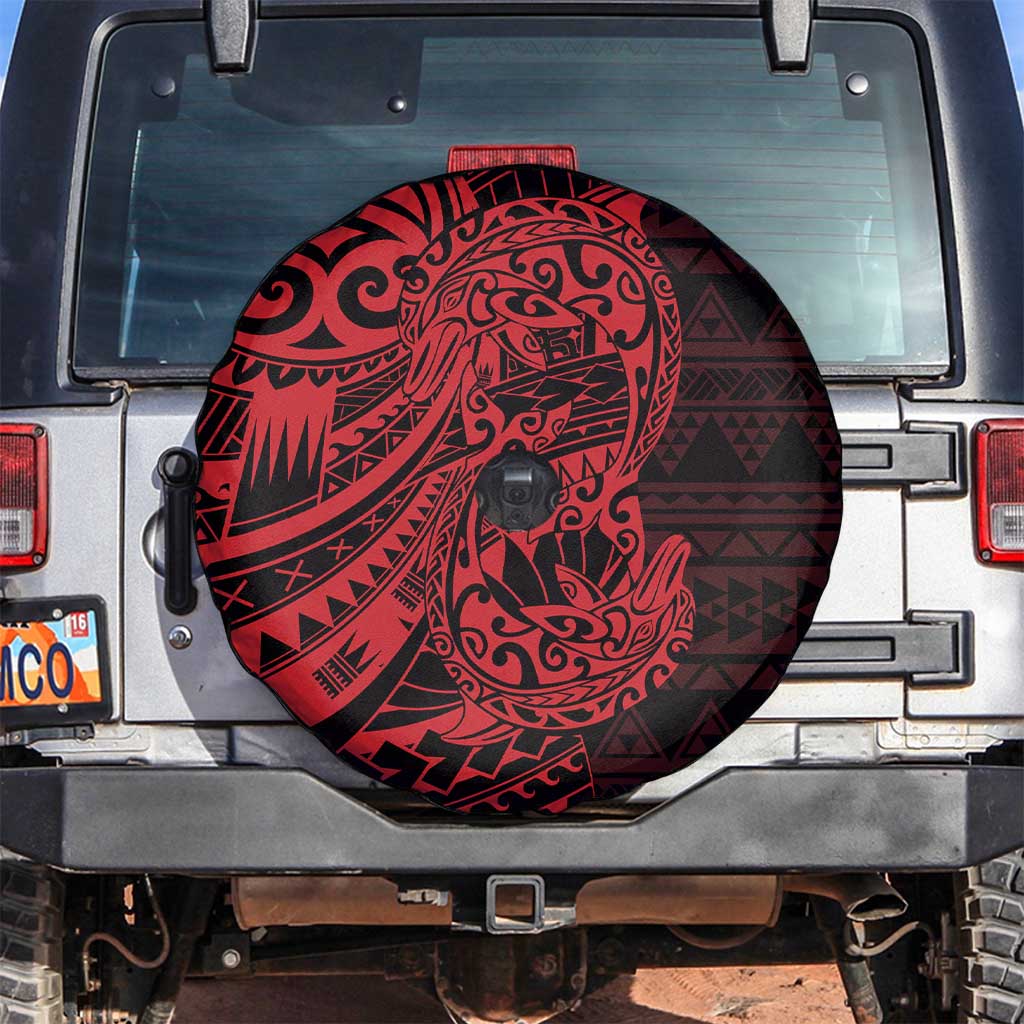 Red Couple Dolphins Maori Polynesian Style Spare Tire Cover LT9 Red - Polynesian Pride