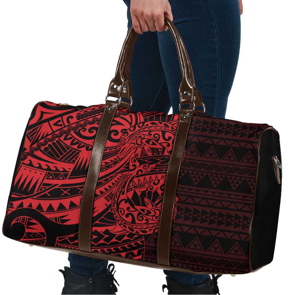 Red Couple Dolphins Maori Polynesian Style Travel Bag - Polynesian Pride