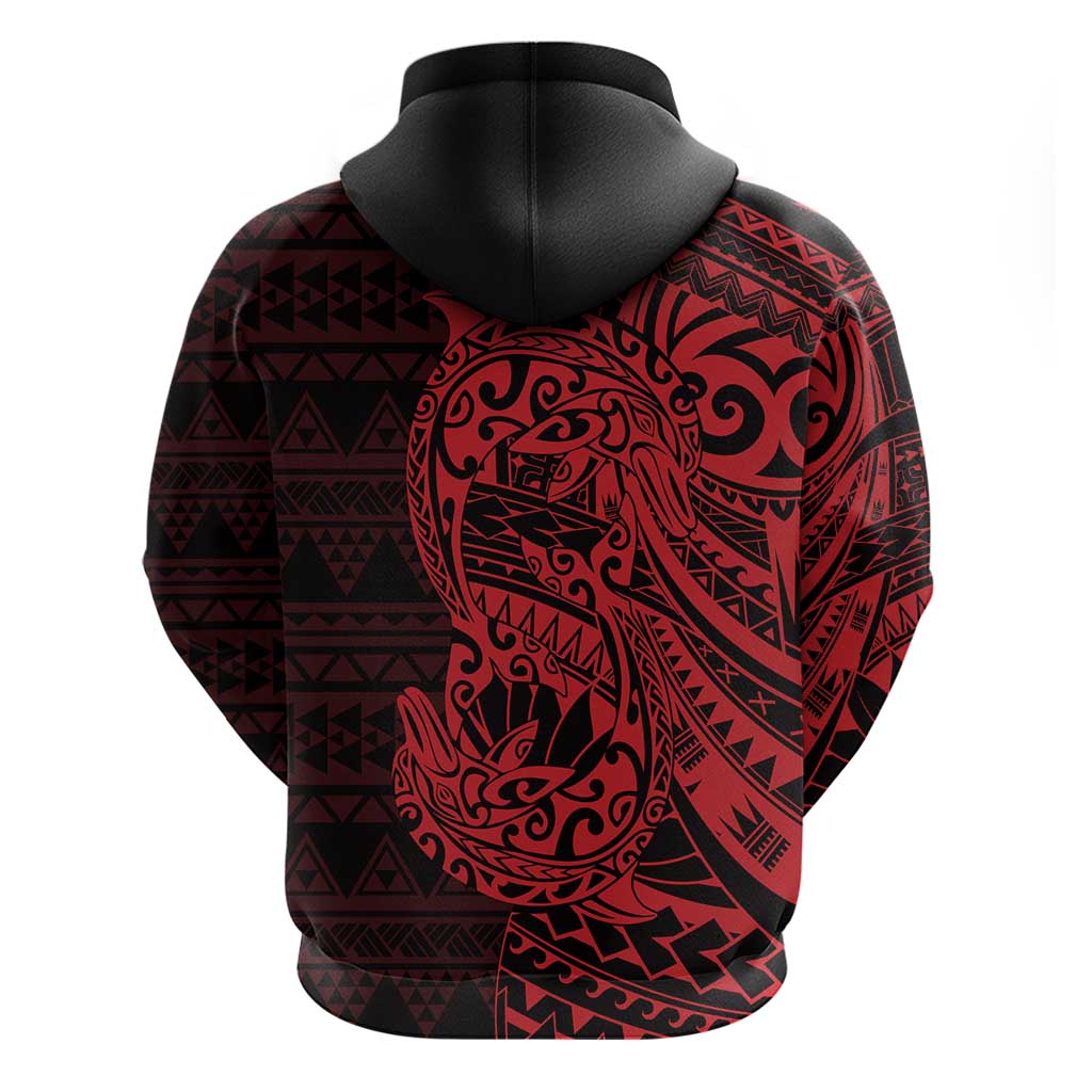Red Couple Dolphins Maori Polynesian Style Zip Hoodie LT9 - Polynesian Pride