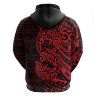 Red Couple Dolphins Maori Polynesian Style Zip Hoodie LT9 - Polynesian Pride