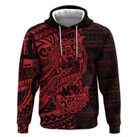 Red Couple Dolphins Maori Polynesian Style Zip Hoodie LT9 Pullover Hoodie Red - Polynesian Pride