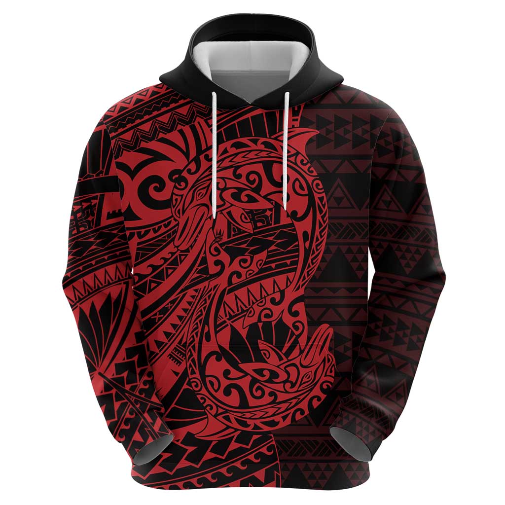 Red Couple Dolphins Maori Polynesian Style Zip Hoodie LT9 - Polynesian Pride