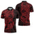 Red Couple Dolphins Maori Polynesian Style Zipper Polo Shirt - Polynesian Pride