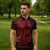 Red Couple Dolphins Maori Polynesian Style Zipper Polo Shirt - Polynesian Pride