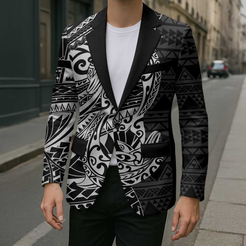 White Couple Dolphins Maori Polynesian Style Blazer - Polynesian Pride