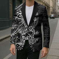 White Couple Dolphins Maori Polynesian Style Blazer - Polynesian Pride