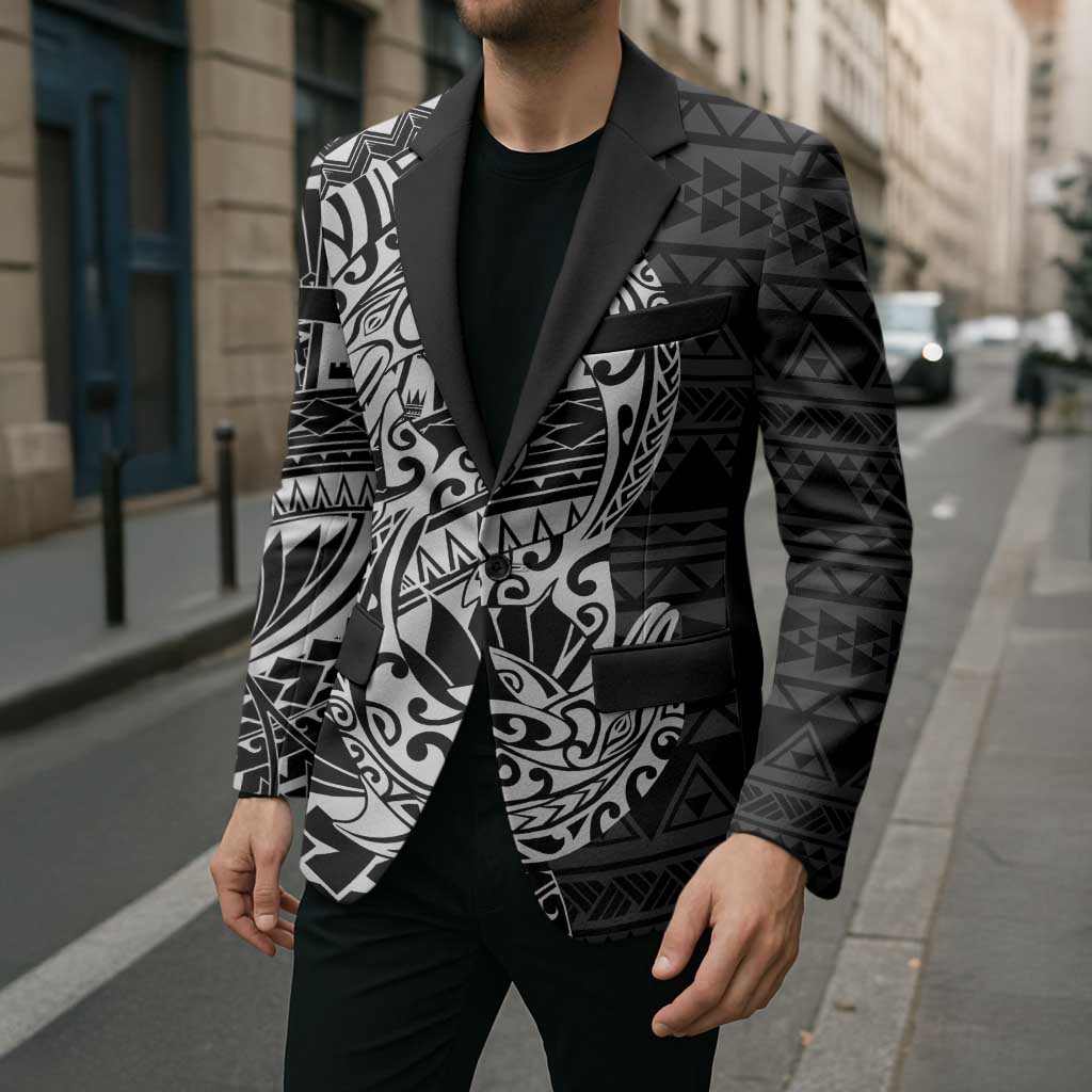 White Couple Dolphins Maori Polynesian Style Blazer - Polynesian Pride