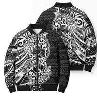 White Couple Dolphins Maori Polynesian Style Bomber Puffer Jacket - Polynesian Pride
