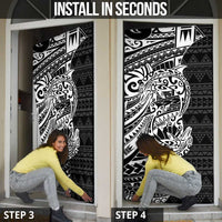 White Couple Dolphins Maori Polynesian Style Door Cover - Polynesian Pride