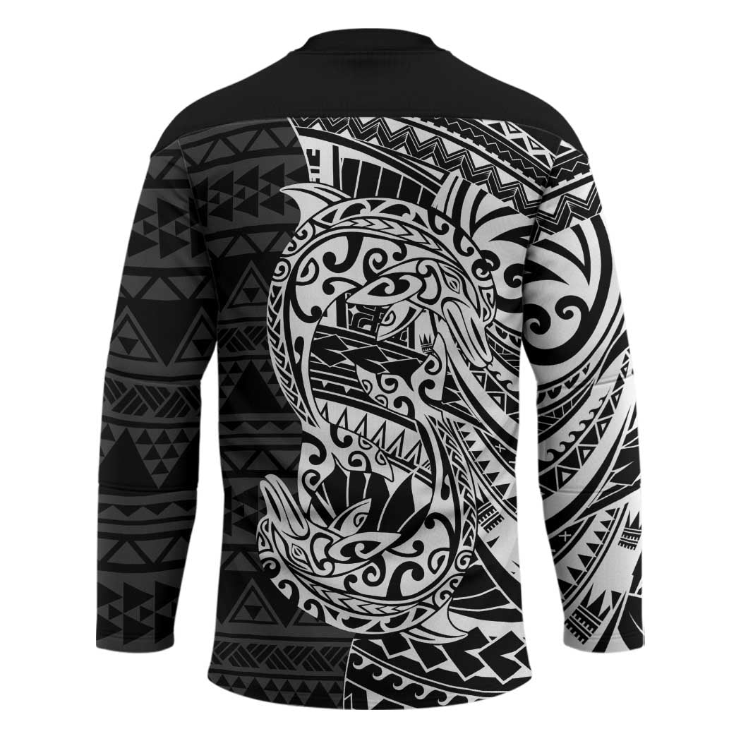 White Couple Dolphins Maori Polynesian Style Hockey Jersey - Polynesian Pride