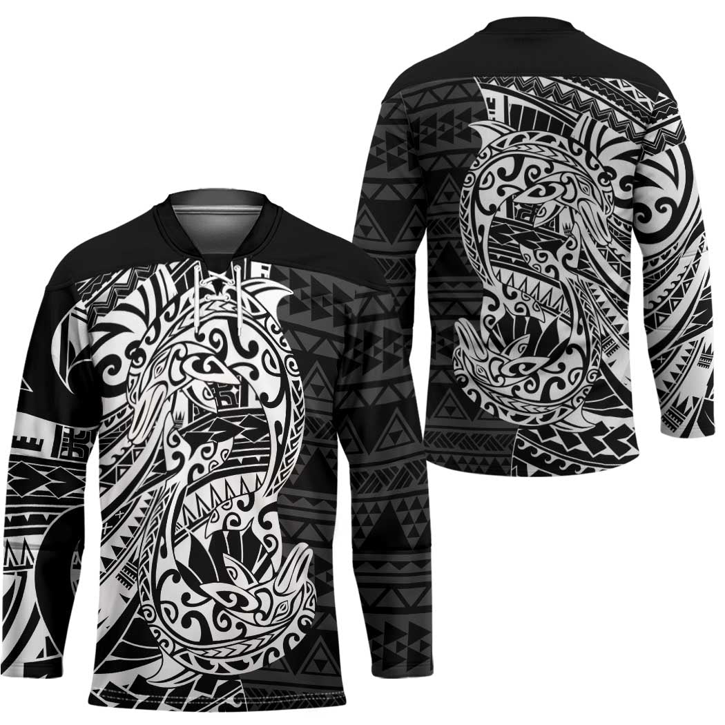 White Couple Dolphins Maori Polynesian Style Hockey Jersey - Polynesian Pride