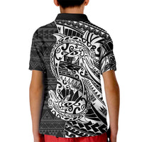 White Couple Dolphins Maori Polynesian Style Kid Polo Shirt