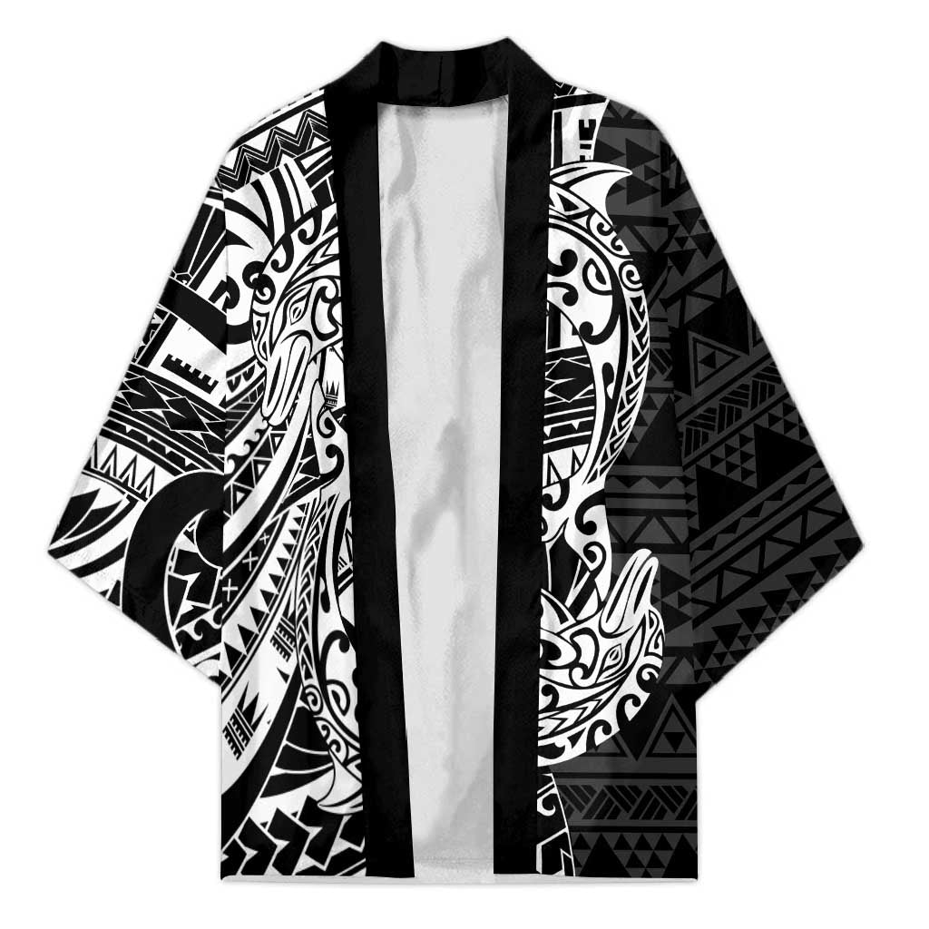 White Couple Dolphins Maori Polynesian Style Kimono - Polynesian Pride