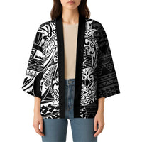 White Couple Dolphins Maori Polynesian Style Kimono - Polynesian Pride