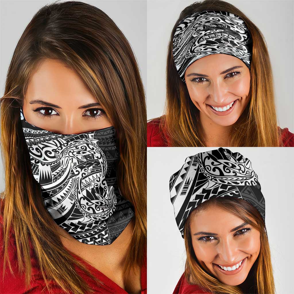 White Couple Dolphins Maori Polynesian Style Neck Gaiter - Polynesian Pride