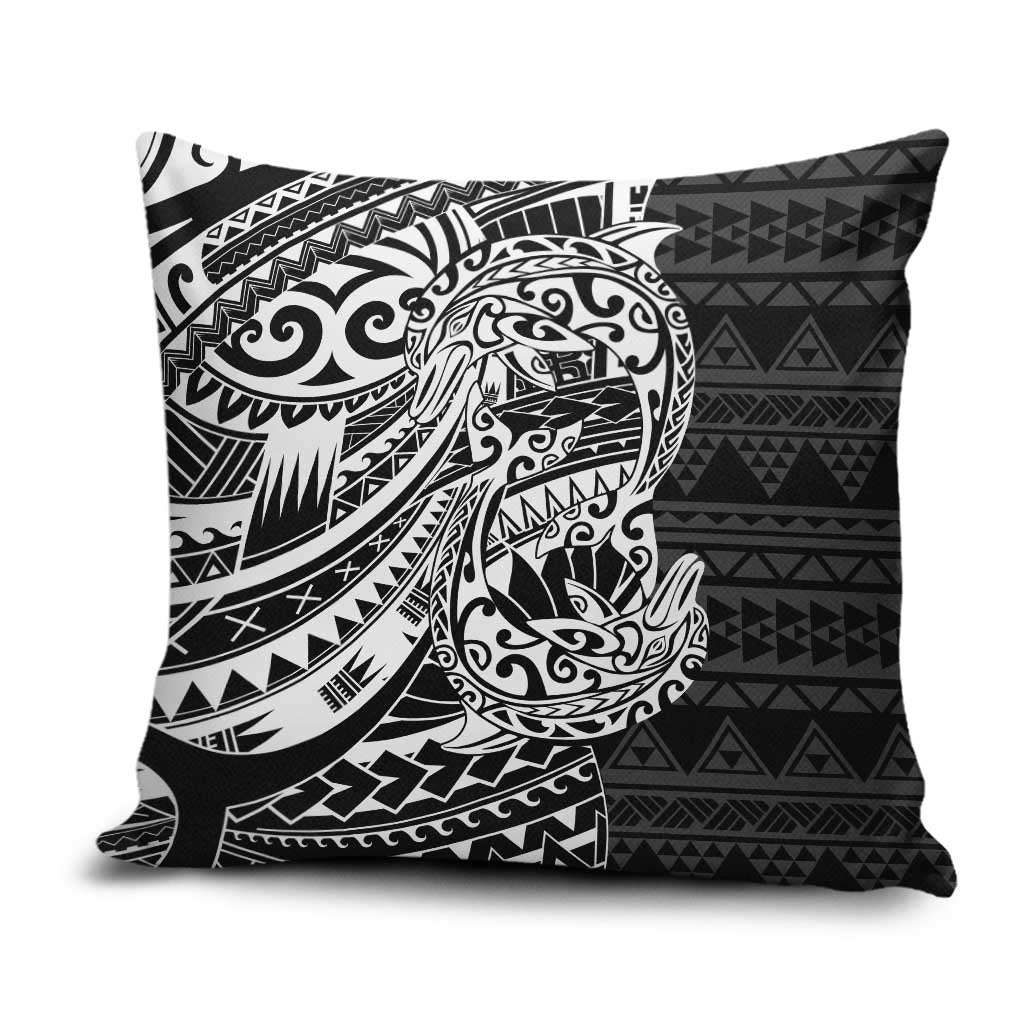 White Couple Dolphins Maori Polynesian Style Pillow Cover - Polynesian Pride