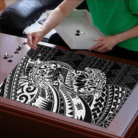 White Couple Dolphins Maori Polynesian Style Puzzle - Polynesian Pride