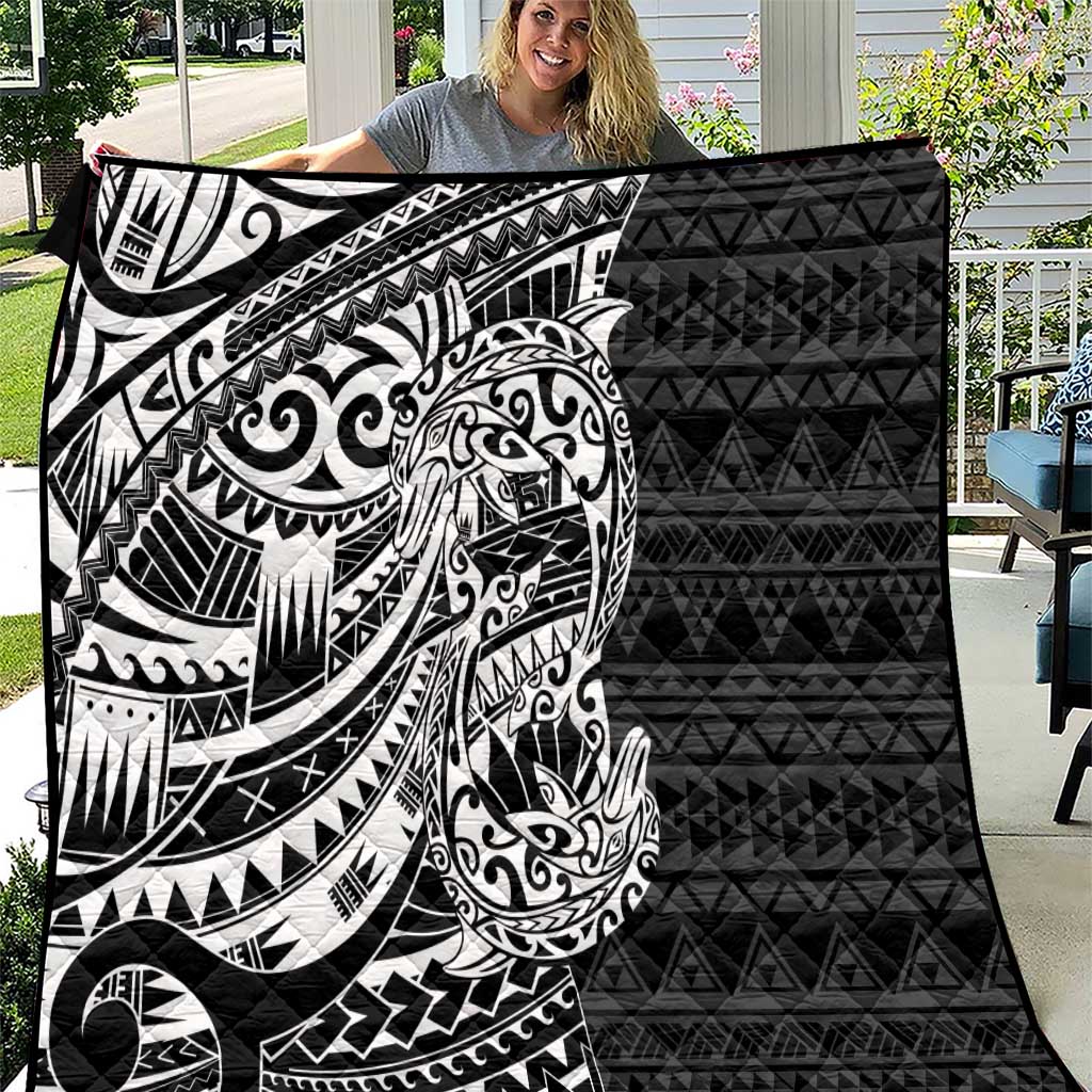 White Couple Dolphins Maori Polynesian Style Quilt LT9 White - Polynesian Pride