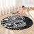 White Couple Dolphins Maori Polynesian Style Round Carpet