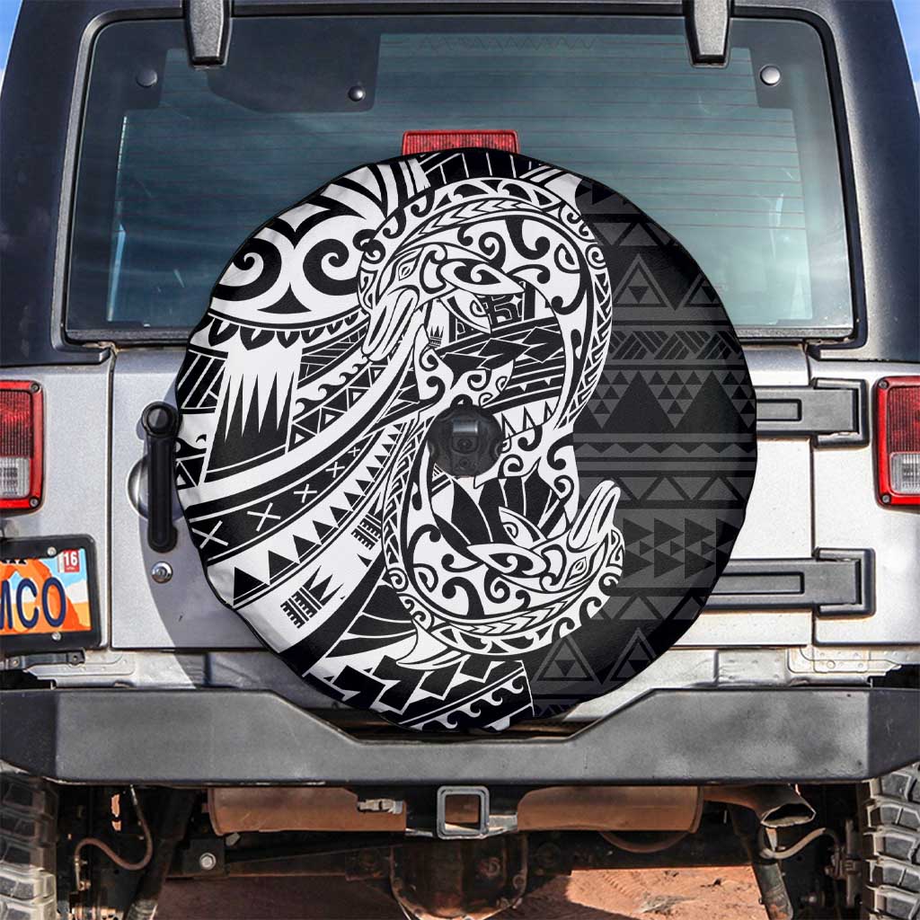 White Couple Dolphins Maori Polynesian Style Spare Tire Cover LT9 White - Polynesian Pride