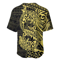 Yellow Couple Dolphins Maori Polynesian Style Baseball Jersey