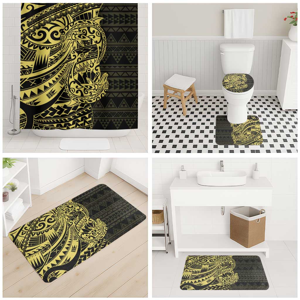 Yellow Couple Dolphins Maori Polynesian Style Bathroom Set - Polynesian Pride