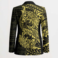 Yellow Couple Dolphins Maori Polynesian Style Blazer - Polynesian Pride