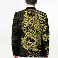 Yellow Couple Dolphins Maori Polynesian Style Blazer - Polynesian Pride