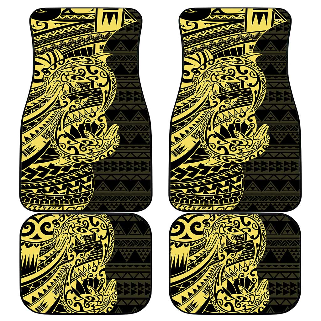 Yellow Couple Dolphins Maori Polynesian Style Car Mats