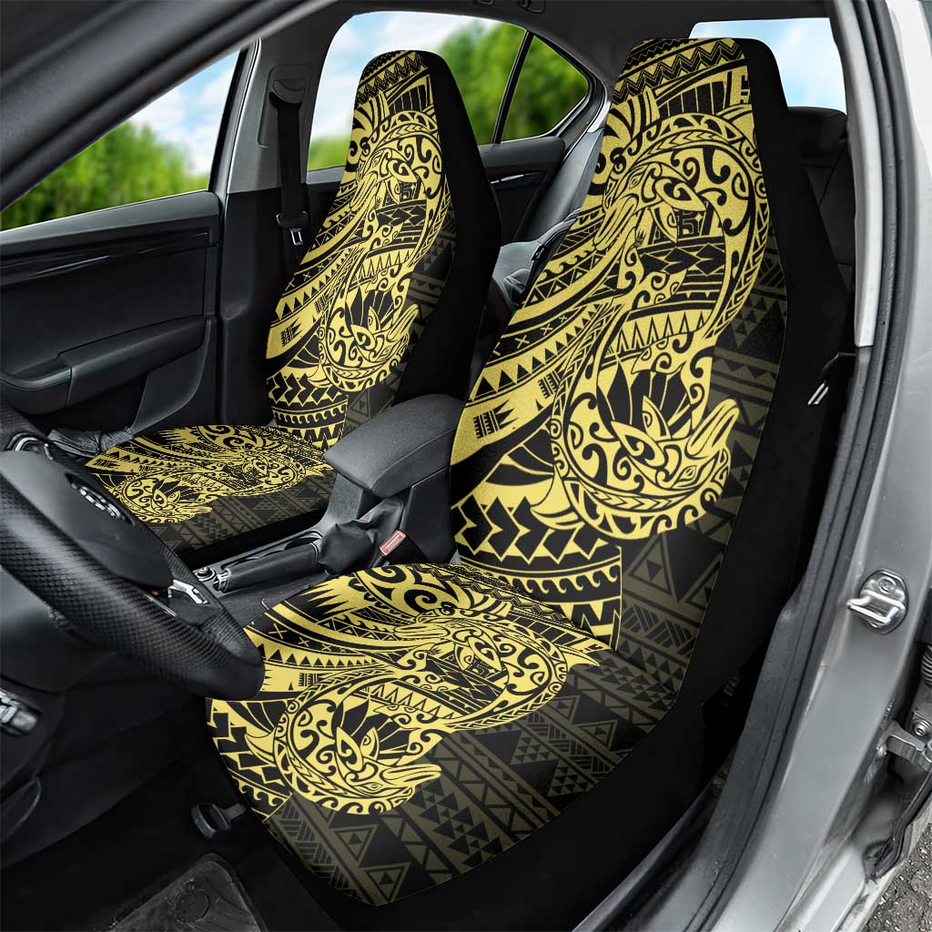 Yellow Couple Dolphins Maori Polynesian Style Car Seat Cover
