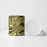 Yellow Couple Dolphins Maori Polynesian Style Ceramic Mug - Polynesian Pride