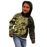 Yellow Couple Dolphins Maori Polynesian Style Kid Hoodie