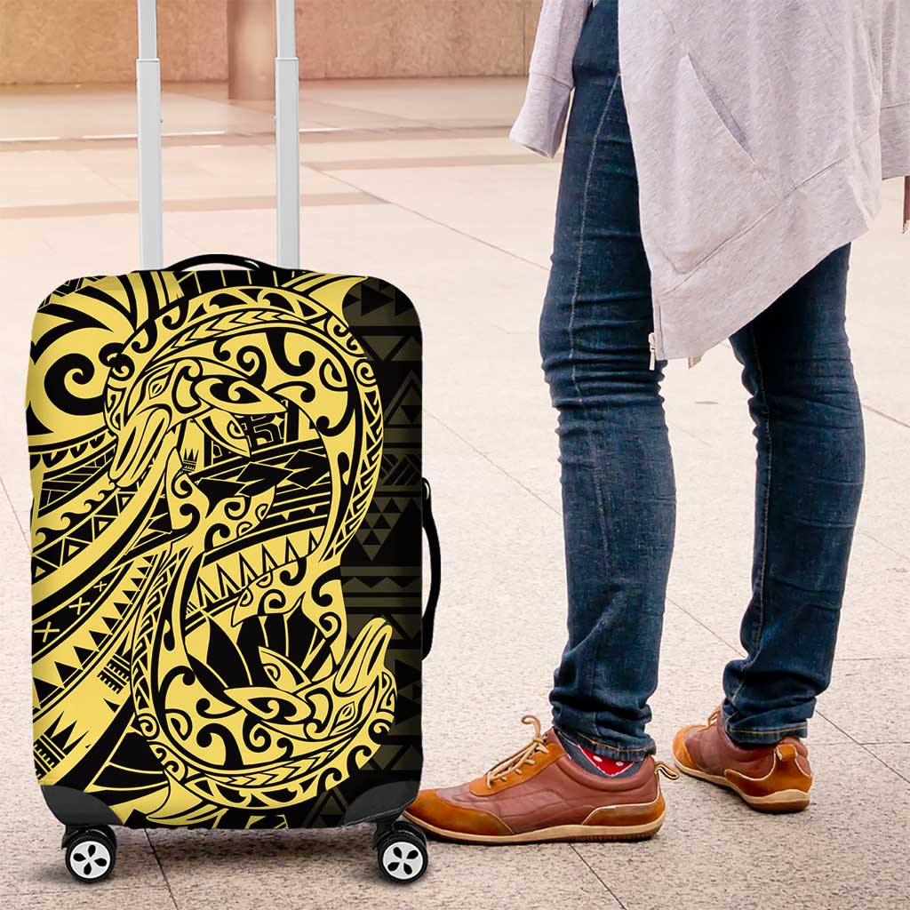 Yellow Couple Dolphins Maori Polynesian Style Luggage Cover LT9 Yellow - Polynesian Pride